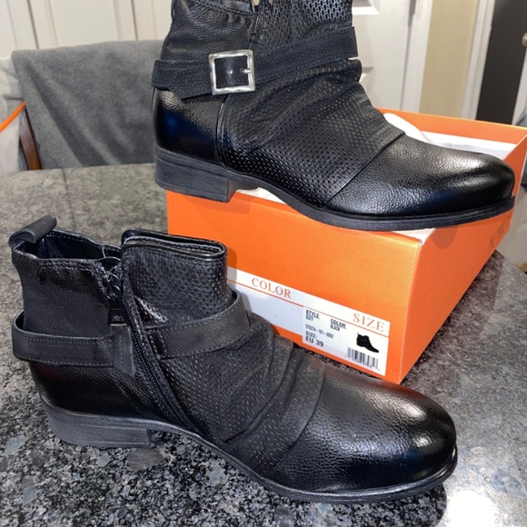 Miz Mooz NYC Leather Ankle Boots with Buckle - Suzy EU39 US Size 8.5-9 - Picture 5 of 12